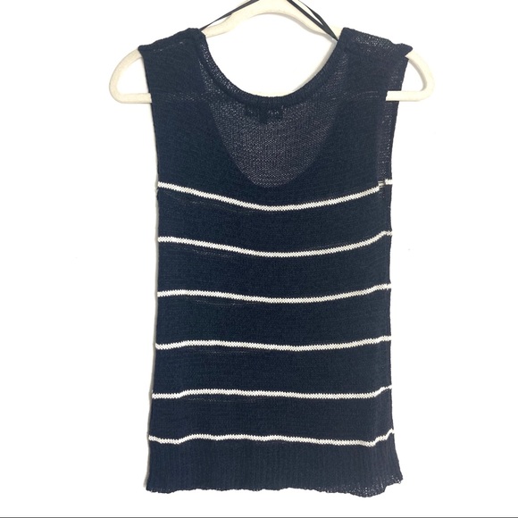 POL Modcloth Striped Knit Navy Tank Top - Picture 3 of 4